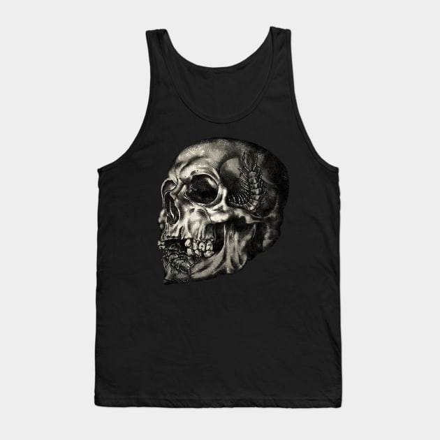 Creepy Skull V4 Tank Top by Crude Casey